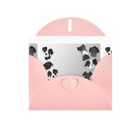 Pink JKIEGOQ - Biglietto di auguri con stampa di un piccolo cane nero su carta bianca, 10,2 x 15,2 cm, per Natale, San Valentino, matrimonio, inviti per feste