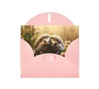 Pink JKIEGOQ Nature Lovely Hedgehog Lovers Prints, biglietto di auguri 10,2 x 15,2 cm, per Natale, San Valentino, matrimonio, inviti per feste