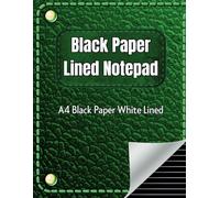 Pink Large A4 Format Journal Diary For Teens And Adults | Black Paper Lined Notepad | Premium Gloss Print Cover Use Gel Pens, Metallic Pens, Pastels, Calligraphy Writing or Notes | Work or School