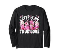 Pink Latte Mug Set True Love for Women Valentines Coffee Maglia a Manica