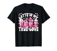 Pink Latte Mug Set True Love for Women Valentines Coffee Maglietta