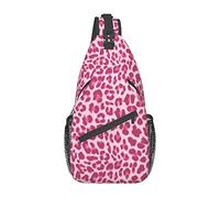 Pink Leopard Cheetah Sling Zaino Borsa a tracolla Crossbody Borse a tracolla Palestra Ciclismo Escursionismo Zaino da viaggio per uomo Donna