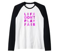 Pink Life Don't Play Fair Pink Graphic Maglia con Maniche Raglan