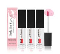 Pink Lip Serum Plump, Color Changing Lip Gloss Magic, Hydrating Lip Glow Oil Plumping Gloss Tinted Lip Balm Lip Care, Lip Plumper Transparent Lip Serum for Women Girls Lip Care(3pcs)