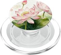 Pink Lotus Flower Acquerello Art - Zen Asian Floral Design PopSockets PopGrip per MagSafe