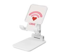 Pink Love Symbol Wifi Minimalistic Pieghevole Supporto per telefono cellulare ad angolo regolabile Altezza Desktop Portatile Cellulare Culla Compatibile con tutti gli Smartphone Bianco Stile