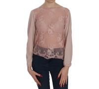 PINK MEMORIES Pink Lace See Through Long Sleeve Blouse - IT44|L