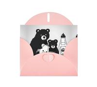 Pink MJHKXLJ - Biglietto di auguri con stampa di orsetto con bottiglia di latte, busta inclusa, perfetto per Natale, compleanni, San Valentino, matrimoni e molto altro ancora