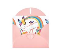 Pink MJHKXLJ - Biglietto di auguri con stampa perlata "Little girl dancing under the arcobaleno", busta inclusa, perfetto per Natale, compleanni, San Valentino, matrimoni e molto altro ancora