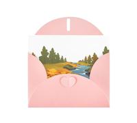 Pink MJHKXLJ Fallen Leaves on the Creek - Biglietto di auguri perlato con stampa perlata, busta inclusa, perfetto per Natale, compleanni, San Valentino, matrimoni e molto altro ancora