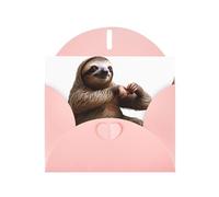 Pink MJHKXLJ Leonardo_Vision_XL_Sloth_2 Prints, biglietto di auguri perlato, busta inclusa, perfetto per Natale, compleanni, San Valentino, matrimoni e molto altro ancora