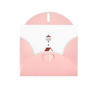 Pink MJHKXLJ Little house under the Lighthouse - Biglietto di auguri perlato con busta inclusa, perfetto per Natale, compleanni, San Valentino, matrimoni e molto altro ancora