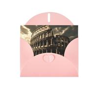 Pink MJHKXLJ Remains of the Roman Colosseum Prints, biglietto di auguri perlato - busta inclusa, perfetto per Natale, compleanni, San Valentino, matrimoni e molto altro ancora
