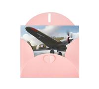 Pink MJHKXLJ World War 2 Aircraft - Biglietto di auguri perlato con stampa aeroplano, busta inclusa, perfetto per Natale, compleanni, San Valentino, matrimoni e molto altro ancora