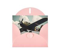 Pink MJHKXLJ World War 2 Aircraft - Biglietto di auguri perlato con stampa aeroplano, busta inclusa, perfetto per Natale, compleanni, San Valentino, matrimoni e molto altro ancora