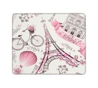Pink Modern Paris Eiffel Tower Art Mousepad Piccolo Tappetino per Mouse Morbido Tappetino Scrivania per Casa Lavoro Ufficio 25X30Cm