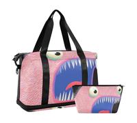 Pink Monster - Borsone da viaggio con tracolla regolabile, multifunzionale, per palestra, palestra, mostro rosa carino, 1 size
