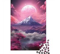 Pink Moon Fantasy Landscape 1000 Pezzi Carta Ecologica Pacchetto Puzzle Per Adulti Bambini Gioco Divertente E Impegnativo 70x50cm/1000pcs