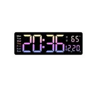 (Pink, Multicolor) 5526 LED Digital Display Electronic Wall Clock Multi-function Countdown Alarm Clock - Cyan