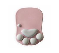 Pink Non-Slip Gel Mouse Pad with Ergonomic Wrist Support and Cat Paw Design