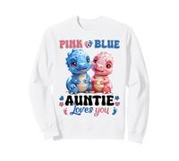 Pink Or Blue Auntie Loves You T-Rex Dinosaur Gender Reveal Felpa