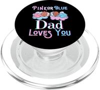 Pink Or Blue Dad Loves You Baby Shower Genere Reveal Daddy PopSockets PopGrip per MagSafe
