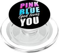 Pink or Blue GOD Loves You - Christian Faith Gender Reveal PopSockets PopGrip per MagSafe