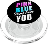 Pink or Blue GOD Loves You - Christian Faith Gender Reveal PopSockets PopGrip per MagSafe