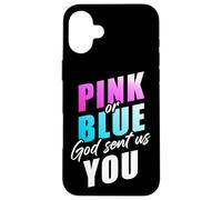 Pink or Blue GOD Sent Us You - Christian Faith Gender Reveal Custodia per iPhone 16 Plus