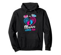 Pink Or Blue Mama Loves You Pregnancy Gender Reveal Mom Felpa con Cappuccio