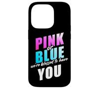 Pink or Blue We're Blessed... Christian Faith Gender Reveal Custodia per iPhone 14 Pro