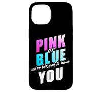 Pink or Blue We're Blessed... Christian Faith Gender Reveal Custodia per iPhone 15