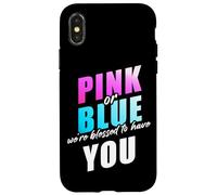 Pink or Blue We're Blessed... Christian Faith Gender Reveal Custodia per iPhone X/XS