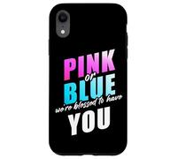 Pink or Blue We're Blessed... Christian Faith Gender Reveal Custodia per iPhone XR
