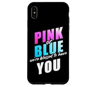 Pink or Blue We're Blessed... Christian Faith Gender Reveal Custodia per iPhone XS Max