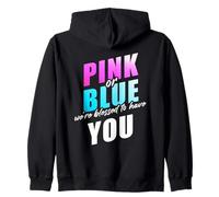 Pink or Blue We're Blessed... Christian Faith Gender Reveal Felpa con Cappuccio