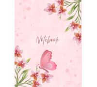 Pink Orchid & Butterfly Notebook - Unruled 80 pages notebook with Watercolor Floral Design (Blank Sketchbook for Drawing & Creativity)