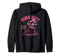 Pink out Tackle - Pallone da Calcio per Cancro al Seno Felpa con Cappuccio