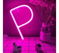 Pink P al neon Lettere Led Led Lettera segni USB/Batteria Luci a batteria LED Alfabeto Segno Marquee Lettera Decor Luci notturne per Birthday Anniversary Bar Regali di Natale Decorazione di Natale