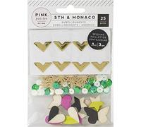 Pink Paislee 5° & Monaco EMBELLI Misti, Impiallacciature in Legno, Angoli Foto, Paillettes, Taglia unica