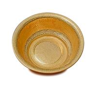 Pink Palm Bacinella in Rame Martellata a Mano, Ciotola Portatile per Pedicure, inceneritore per Campeggio, Picnic, lavapiedi (13,4", Giallo)