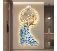 Pink Palm Decorazione Artistica 3D con Luce a LED, Scultura Creativa, Decorazione d'ingresso, Decorazione Luminosa per Soggiorno, Ufficio, 50 x 100 cm