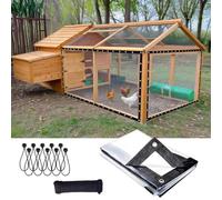 Pink Palm Telone impermeabile per pollaio, con occhielli, 0,12 mm di spessore, copertura in plastica trasparente per piante, giardini, terrazzi, tettoie, portici, case per cani, 7 x 7 m