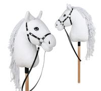 Pink Papaya Cavallo a Dondolo, con Cavezza e briglie, Cavallo a Bastone per l'hobby Horsing, Cavallo da Cavalcare per Bambini.
