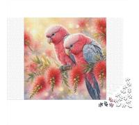 Pink Parrots Nesting Colourful Tropical Parrots 1000 Pcs Jigsaws for Adults The Impossible Challenge Brain Development 70x50cm/1000pcs