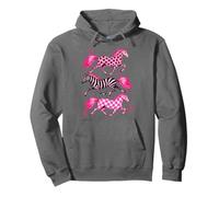 Pink Pattern Horses Western Horse Girl Leopard Zebra Felpa con Cappuccio