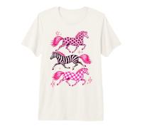 Pink Pattern Horses Western Horse Girl Leopard Zebra Maglietta Premium