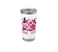 Pink Paws For Cure - Consapevolezza del cancro al seno, per amanti dei gatti Bicchiere termico in acciaio inox doppia parete