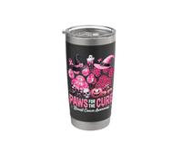 Pink Paws For Cure - Consapevolezza del cancro al seno, per amanti dei gatti Bicchiere termico in acciaio inox doppia parete