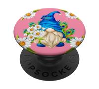 Pink Peacock Stuff For Girls Floral Daisy Mom Summer Gnome PopSockets PopGrip Adesivo